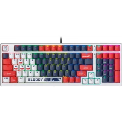 Клавиатура A4Tech Bloody S98 Sports Navy BLMS Plus механическая синий/белый USB for gamer LED (S98 S